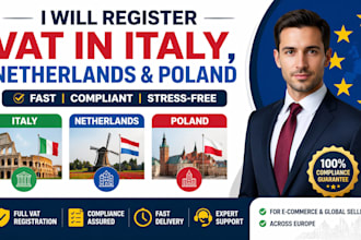 handle vat registration in italy, netherlands, and poland for amazon fba sellers
