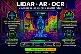 build lidar body scanner augmented reality forest biomass app, ocr automation
