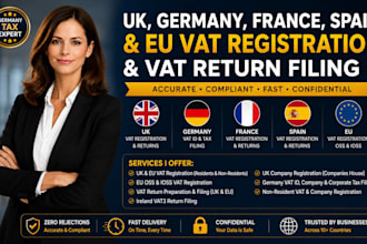 do UK, germany, france, spain and eu vat registration and vat return filing
