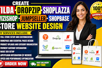 create tilda dropzip shoplazza wizishop jumpseller shopbase store website design