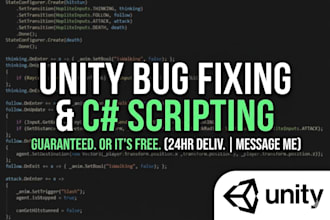fix your unity bugs and c sharp scripts within 24 hours