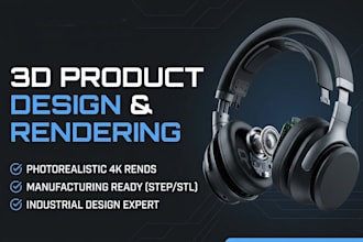 create 3d product designs and photorealistic industrial renderings