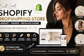 create shopify dropshipping store for jewelry fashion clothing necklace