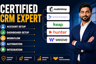 setup mailchimp activecampaign CRM keap integration hunter weave automation