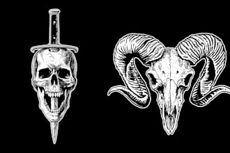 design custom skull and skeleton artworks for tshirts