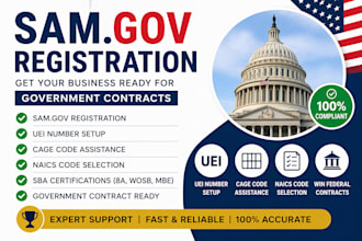 register your business on sam gov get uei and cage code and do sam renewal