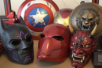 3d print and hand paint, ship cosplay mask 3d helmet halloween mask armor piece