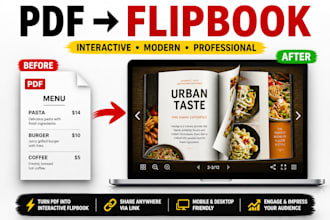 design modern digital menu or flipbook for your business