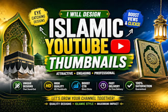 design eye catching islamic youtube thumbnails for muslim content creators