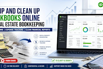 set up and clean up quickbooks online for real estate bookkeeping