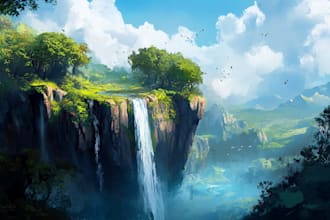 fantasy landscape design illustrations