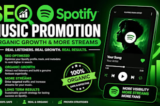 do SEO spotify music promotion campaign for organic growth and stream