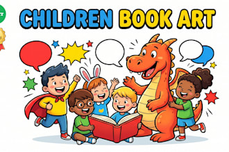 draw children storybook illustration and kids comic pages