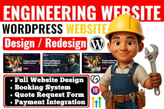 build engineering website mechanical engineering, contractor industrial website