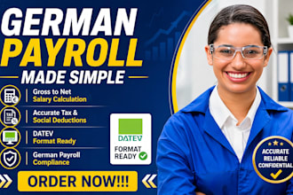 prepare german payroll calculation gross to net in datev format professionally