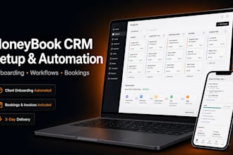 set up honeybook CRM automation and client onboarding workflows booking system