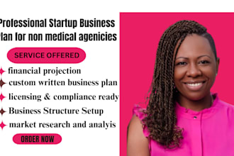 write professional startup business plan for elderly care group home, home care