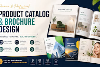 design real estate brochure, marketing brochure, medical brochure catalog design