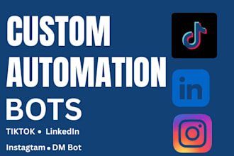 develop social media bot, youtube bot, twitter bot, instagram bot, tiktok bot
