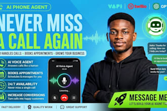 develop ai voice agent, ai phone bot, ai receptionist with vapi and twilio