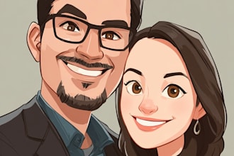 do couple caricature illustration for you