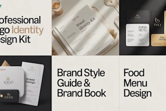 do logo design, food menu, brand identify kit brand style guidlines brandbook