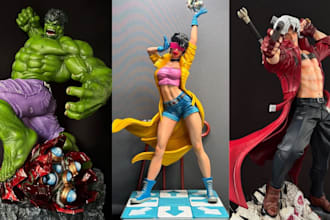 3d print and paint action anime miniature figure table top stl 3d model