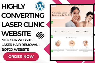 design modern laser clinic website laser hair removal med spa botox website
