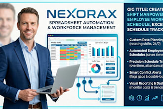 create rota shift man power, employee work schedule, excel schedule tracker