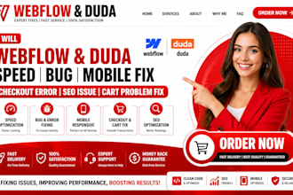 webflow duda speed bug mobile fix checkout error seo issue cart problem fix