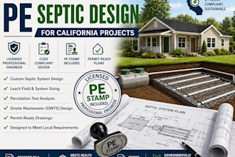 licensed pe septic design for california projects