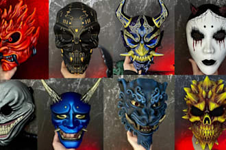 3d print and paint wearable cosplay armor 3d mask 3d helmet anime mask props stl