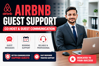 manage airbnb guest communication and provide co host support