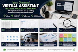 be your VA for admin tasks, data entry and scheduling