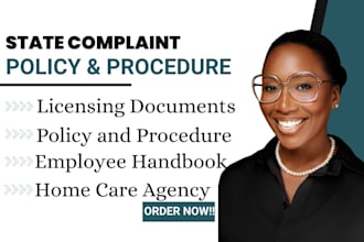 get license, write non medical home care policies and documentation for maryland