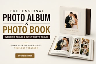 design photo album, photo book, wedding album and event photo album