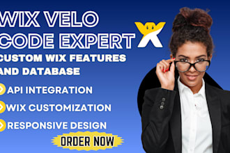 develop wix velo website, custom wix code, wix database and dynamic pages