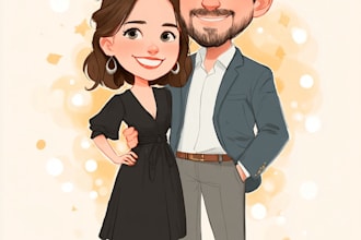 make family or couple caricature