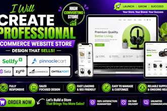 create sellfy pinnaclecart selz zyro bigcommerce ontraport website store design