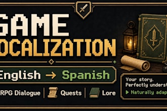 translate and localize game dialogue from english to spanish