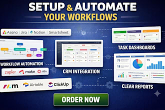 setup and automate asana,jira, notion and smartsheet workflows for your business