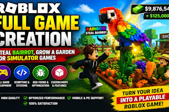 develop viral roblox simulator game, grow a garden or steal system mechanics