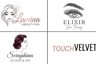 do luxury cosmetics makeup beauty salon spa logo design for you
