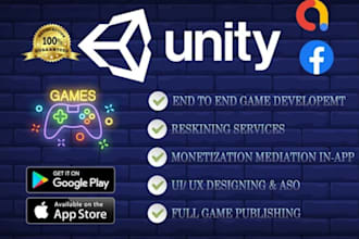 develop a professional 2d or 3d unity game for mobile pc or web