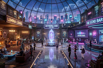 create 3d environment vrchat worlds club 3d concept 3d nft art metaverse worlds