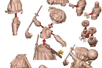 cut and key, articulate, and fixing your model for 3d printing and toy