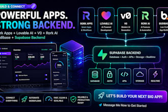 build and connect rork apps, lovable ai, v0, rork ai, budibase, supabase backend