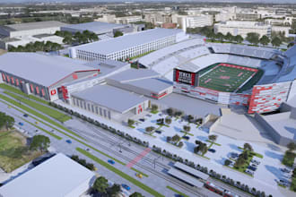 upgrade university stadium,sports field plan,arena complex layout,baseball pitch