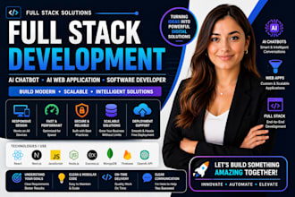 full stack website development,ai chatbot,ai web application, software developer