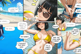 design nsfw comic book illustrations and graphics novels in your favourite style